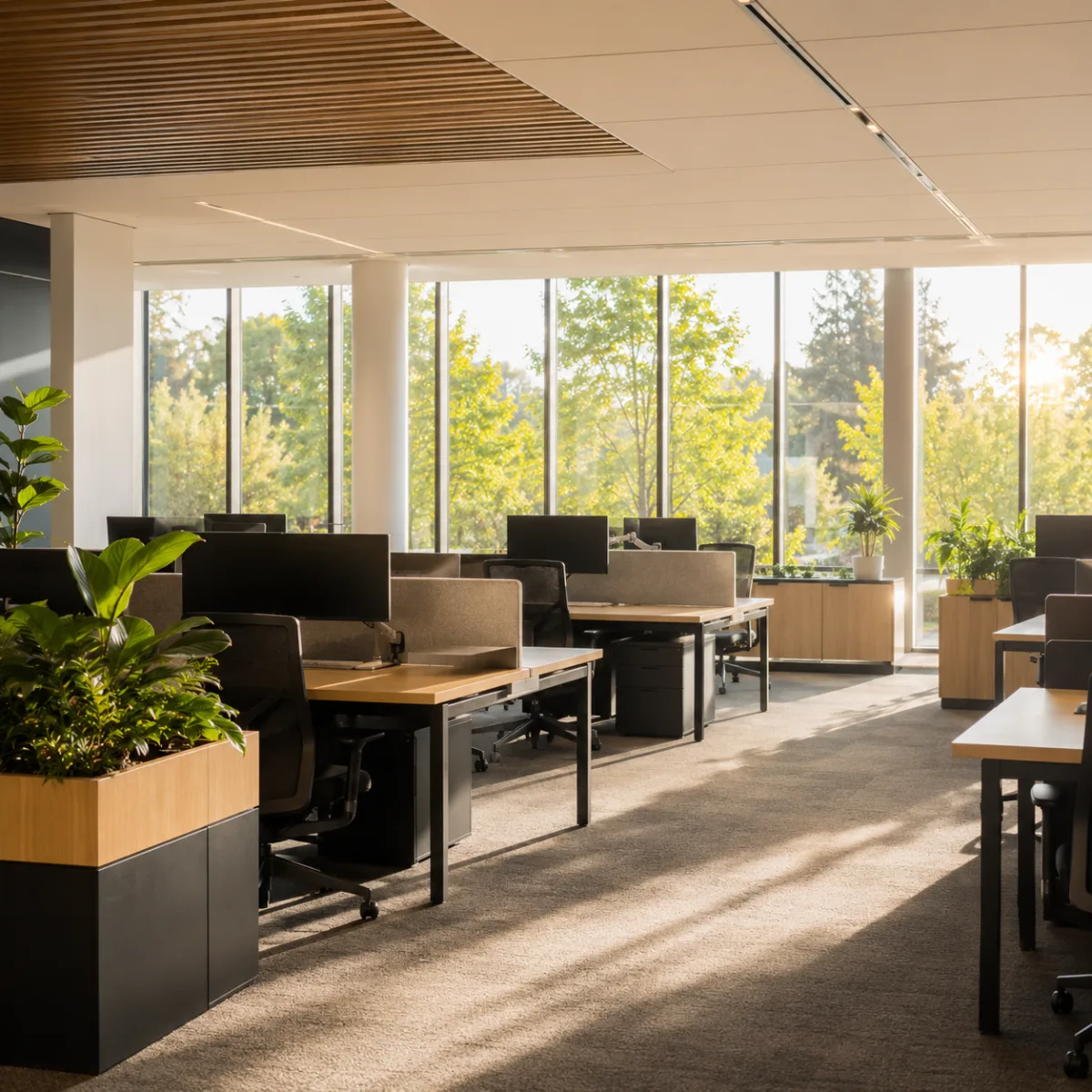A tidy office meeting room