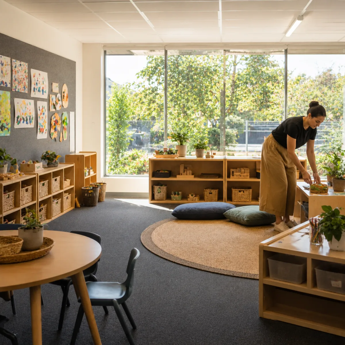 A bright early learning room