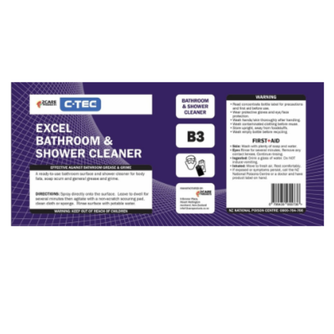 Excel Bath Shower Label Sheet