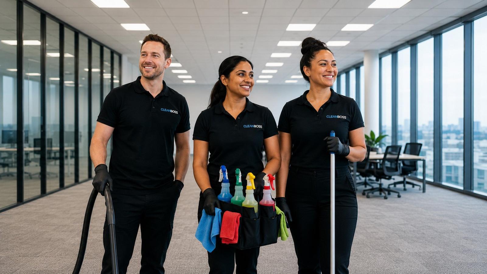 The Clean Boss team in a New Zealand office