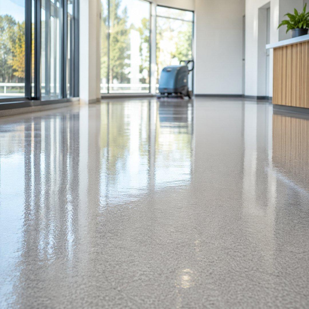 Auto scrubbing a large hard floor